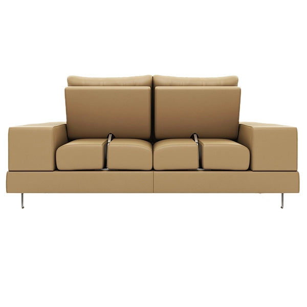 Hunky leatherette 3 Seater Sofa Set with Wooden Frame, Stainless Steel Legs and 2 USB Ports