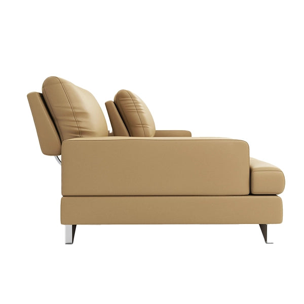 Hunky leatherette 3 Seater Sofa Set with Wooden Frame, Stainless Steel Legs and 2 USB Ports