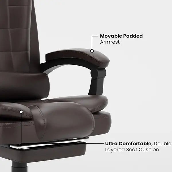 Hunky Premium ergonomic Leatherette office Director Chair with Footrest