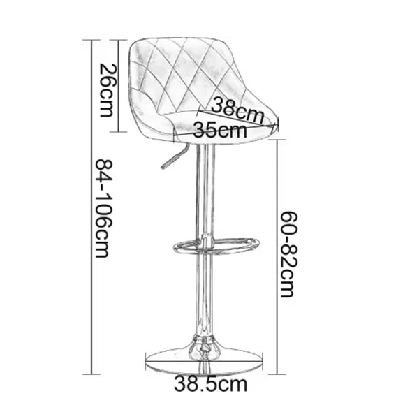 Hunky Swivel High Counter Faux Leather Bar Stool with Height Adjustment