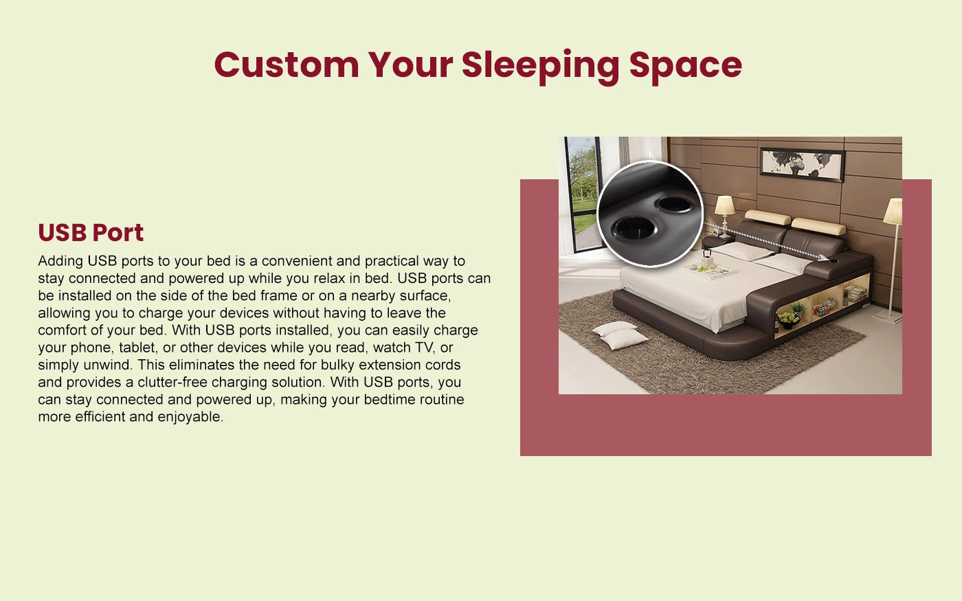 Hunky King Size Multifunctional Smart Bed with Massage Chair and Air Purifiers