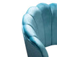 Hunky Velvet Touch Winged Back Puffy Chair with Armrest and Metal Legs