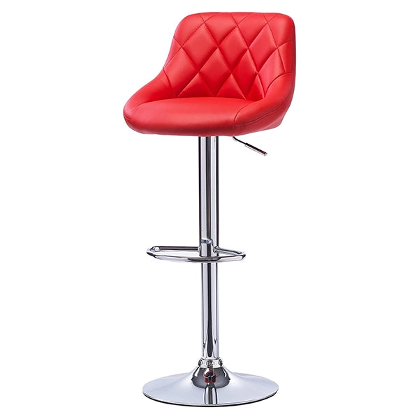 Hunky Leatherette Zig Zag Pattern Bar Stool With Height Adjustment