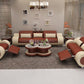 Hunky Leather Modern Smart Sofa Set With Manual Recliner