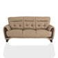 Hunky Leatherette Plush Cushioning 3 Seater Sofa Set with Wooden Frame and Legs