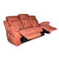 Hunky Textured Velvet Motorized Recliner Sofa with Cup Holder