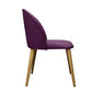 Hunky Round Back Puffy Chair with Velvet Upholstery and Wooden legs