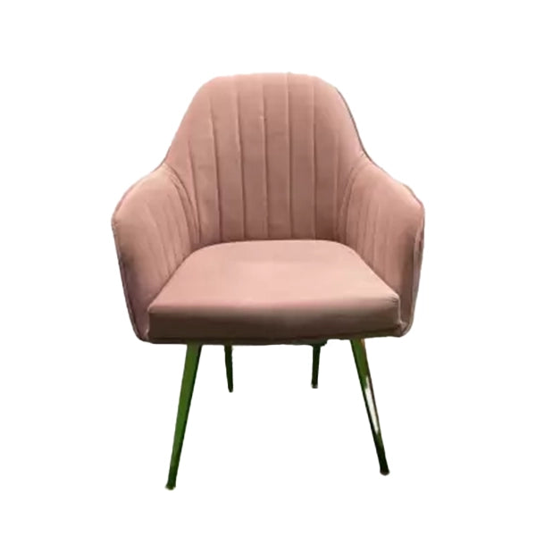 Hunky Cushioned Round Back Puffy Chair with Metal Frame and Powder Coated Metal Legs