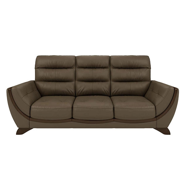 Hunky Leatherette Stylish 3 Seater Sofa Set With Wooden Frame and Wooden Legs