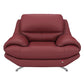 Hunky 3 Seater Modern Leatherette Sofa Set With Wooden Frame and Metal Legs