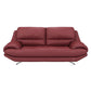 Hunky 3 Seater Modern Leatherette Sofa Set With Wooden Frame and Metal Legs