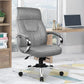 Hunky High Back Leatherette Boss Chair with Fixed Armrest and Metal Base