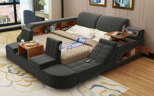 Hunky Multifunction Ultimate Smart Bed With Built-in Massage Chair, Speakers and Storage