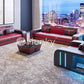 Hunky Dual Tone Leather Modern Smart Sofa Set with Storage and Ambient Led Lights