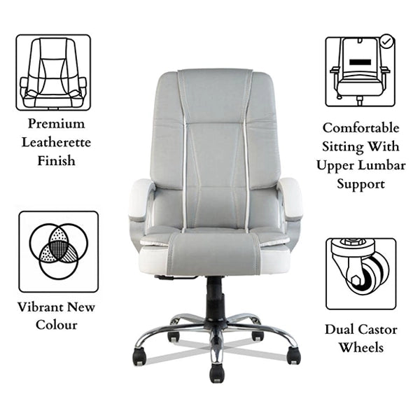 Hunky Ergonomic High Back Revolving Boss Chair with Fixed Armrest