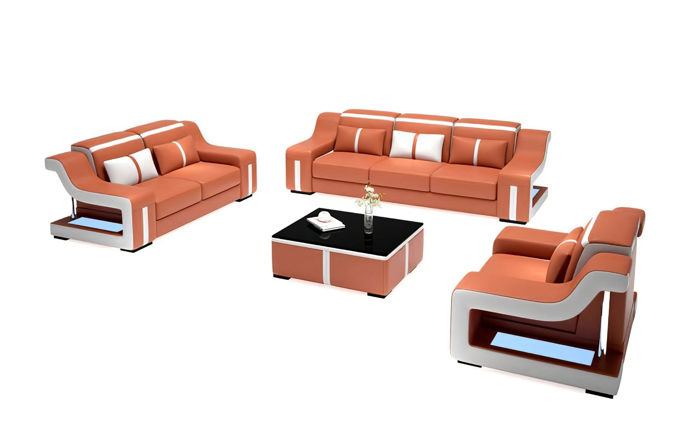 Hunky Modern Smart Sofa Set With Ambient Led Lights