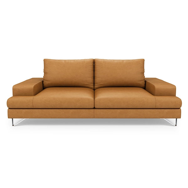 Hunky leatherette 3 Seater Sofa Set with Wooden Frame, Stainless Steel Legs and 2 USB Ports