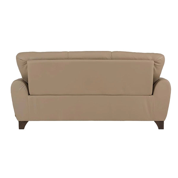 Hunky Leatherette Plush Cushioning 3 Seater Sofa Set with Wooden Frame and Legs