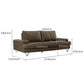 Hunky leatherette 3 Seater Sofa Set with Wooden Frame, Stainless Steel Legs and 2 USB Ports