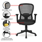 Hunky Butterly Medium Back Ergonomic Chair With Extra Comfort | 3 Years Warranty | Office Executive Chair