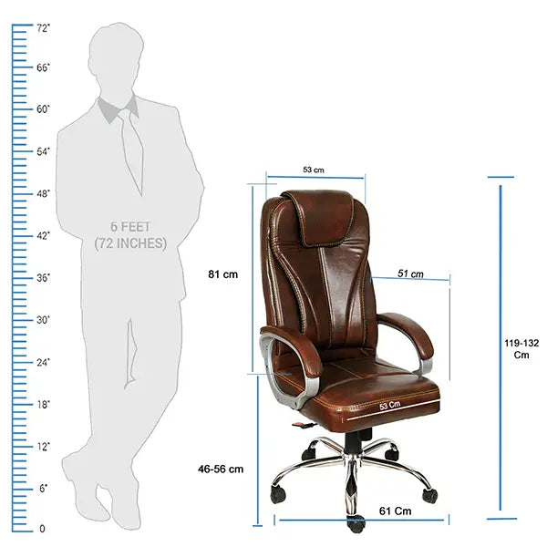 Hunky High Back leatherette Ergonomically Designed Boss Chair with Adjustable height and Armrest  comes with 3 years of warranty