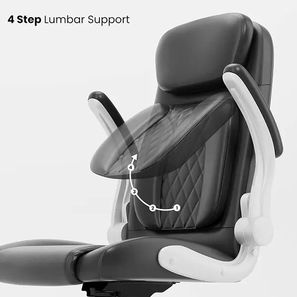 Hunky High Back Ergonomic office Executive Chair with Flip Up Armrest and 4 stage Lumbar Support