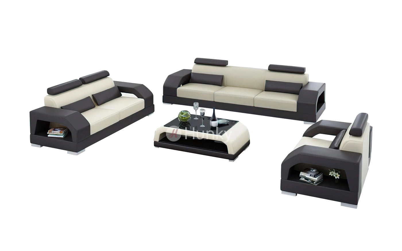 Hunky Premium Leatherite Smart Modern Sofa Set