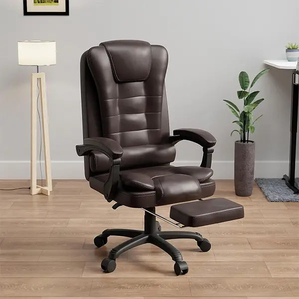 Hunky Premium ergonomic Leatherette office Director Chair with Footrest