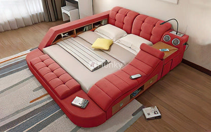 Hunky Futuristic Multifunctional Smart Bed With Massage Chair and Speakers