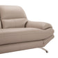 Hunky 3 Seater Modern Leatherette Sofa Set With Wooden Frame and Metal Legs