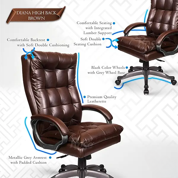 Hunky High Back Revolving office Executive Chair with Lumbar Support