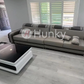 Hunky Modern Leather Dual Tone Smart Sofa Set with Cup Holder and Multi-Color Ambient light