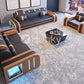 Hunky Dual Tone Leather Modern Smart Sofa Set with Storage and Ambient Led Lights