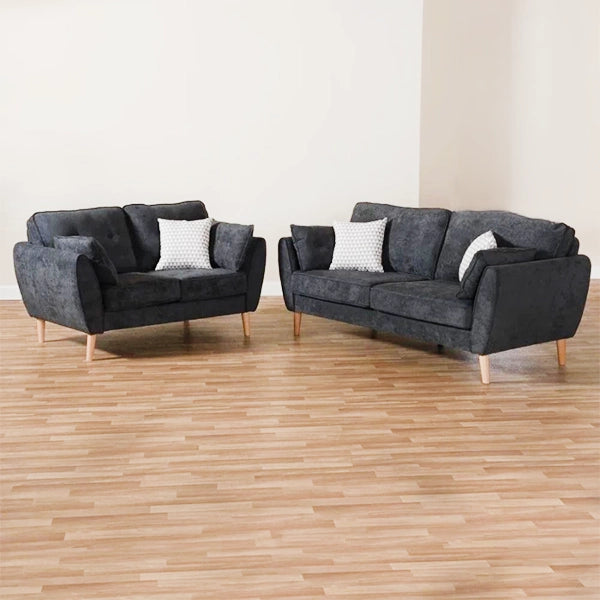Hunky Premium Modern Straight Line Sofa Set with Pine wood legs