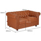 Hunky Modern Stylish 1 Seater Leatherette Sofa Set with Wooden Frame and Legs