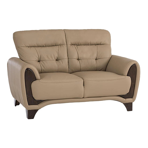 Hunky Leatherette Plush Cushioning 3 Seater Sofa Set with Wooden Frame and Legs