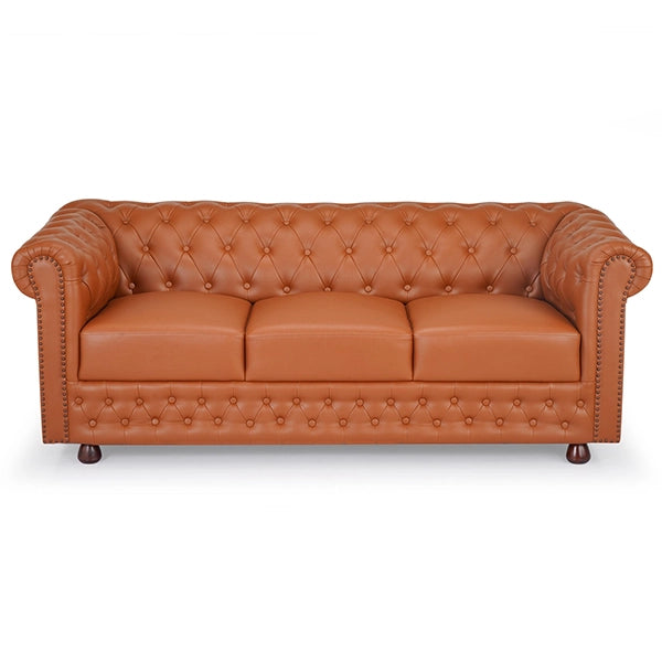 Hunky Modern Stylish 1 Seater Leatherette Sofa Set with Wooden Frame and Legs