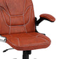 Hunky Medium Back Leatherette Office Boss Chair With Armrest and Height Adjustment