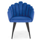Hunky Stylish Back Puffy Chair With Velvet Upholstery and Powder Coated Metal Legs