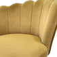 Hunky Curved Back Velvet Puffy Chair with Metal Legs