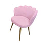 Hunky Curved Back Velvet Puffy Chair with Metal Legs